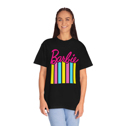 Barbie Black T-shirt Trend Unisex Garment-Dyed
