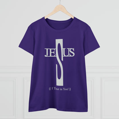 Jesus Cross Women's Cotton Tee, Jesus Christ, Unique Design Cross, religious, catholic